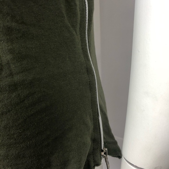 WTO2 Mens Olive Green Size M Side Zipper Short Tee - Picture 3 of 8
